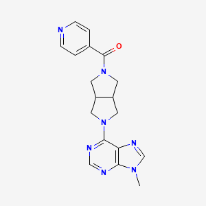molecular formula C18H19N7O B6466689 9-methyl-6-[5-(pyridine-4-carbonyl)-octahydropyrrolo[3,4-c]pyrrol-2-yl]-9H-purine CAS No. 2640815-12-7