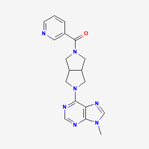 molecular formula C18H19N7O B6466695 9-methyl-6-[5-(pyridine-3-carbonyl)-octahydropyrrolo[3,4-c]pyrrol-2-yl]-9H-purine CAS No. 2640896-30-4