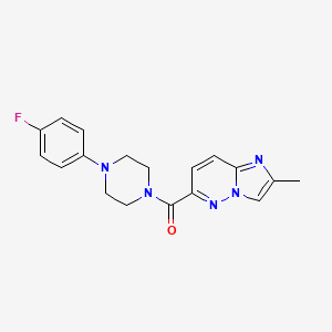 molecular formula C18H18FN5O B6466697 1-(4-fluorophenyl)-4-{2-methylimidazo[1,2-b]pyridazine-6-carbonyl}piperazine CAS No. 2640896-23-5