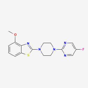 molecular formula C16H16FN5OS B6466732 2-[4-(5-fluoropyrimidin-2-yl)piperazin-1-yl]-4-methoxy-1,3-benzothiazole CAS No. 2640835-23-8