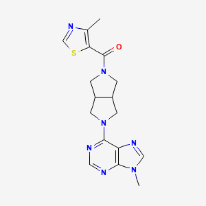 molecular formula C17H19N7OS B6466737 9-methyl-6-[5-(4-methyl-1,3-thiazole-5-carbonyl)-octahydropyrrolo[3,4-c]pyrrol-2-yl]-9H-purine CAS No. 2640897-10-3