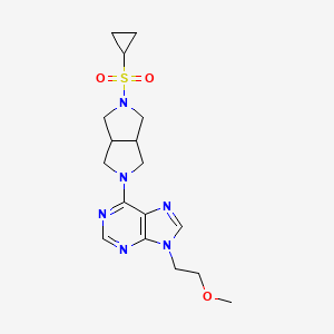molecular formula C17H24N6O3S B6466749 6-[5-(cyclopropanesulfonyl)-octahydropyrrolo[3,4-c]pyrrol-2-yl]-9-(2-methoxyethyl)-9H-purine CAS No. 2640952-19-6