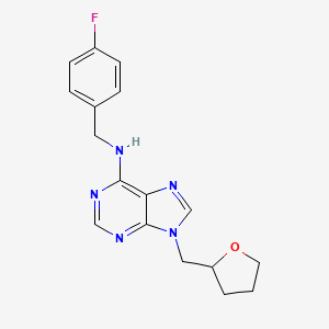 molecular formula C17H18FN5O B6466774 N-[(4-fluorophenyl)methyl]-9-[(oxolan-2-yl)methyl]-9H-purin-6-amine CAS No. 2640828-48-2