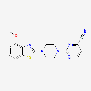 molecular formula C17H16N6OS B6466806 2-[4-(4-methoxy-1,3-benzothiazol-2-yl)piperazin-1-yl]pyrimidine-4-carbonitrile CAS No. 2640978-85-2