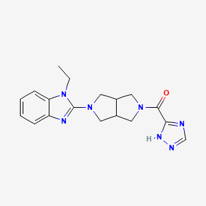 molecular formula C18H21N7O B6466814 1-ethyl-2-[5-(1H-1,2,4-triazole-3-carbonyl)-octahydropyrrolo[3,4-c]pyrrol-2-yl]-1H-1,3-benzodiazole CAS No. 2640946-50-3