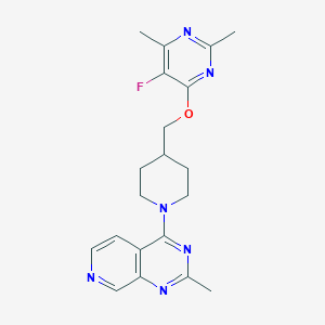 molecular formula C20H23FN6O B6466823 5-fluoro-2,4-dimethyl-6-[(1-{2-methylpyrido[3,4-d]pyrimidin-4-yl}piperidin-4-yl)methoxy]pyrimidine CAS No. 2640896-11-1