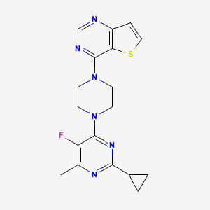 molecular formula C18H19FN6S B6466854 2-cyclopropyl-5-fluoro-4-methyl-6-(4-{thieno[3,2-d]pyrimidin-4-yl}piperazin-1-yl)pyrimidine CAS No. 2640829-90-7