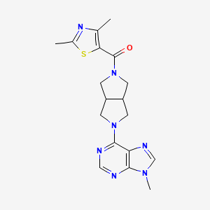 molecular formula C18H21N7OS B6466869 6-[5-(2,4-dimethyl-1,3-thiazole-5-carbonyl)-octahydropyrrolo[3,4-c]pyrrol-2-yl]-9-methyl-9H-purine CAS No. 2640935-70-0