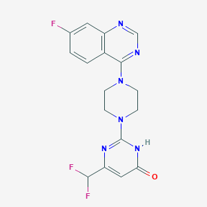 molecular formula C17H15F3N6O B6466872 6-(difluoromethyl)-2-[4-(7-fluoroquinazolin-4-yl)piperazin-1-yl]-3,4-dihydropyrimidin-4-one CAS No. 2640951-46-6