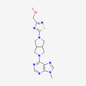 molecular formula C16H20N8OS B6466885 6-{5-[3-(methoxymethyl)-1,2,4-thiadiazol-5-yl]-octahydropyrrolo[3,4-c]pyrrol-2-yl}-9-methyl-9H-purine CAS No. 2640949-96-6