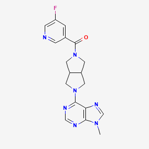 molecular formula C18H18FN7O B6466889 6-[5-(5-fluoropyridine-3-carbonyl)-octahydropyrrolo[3,4-c]pyrrol-2-yl]-9-methyl-9H-purine CAS No. 2640951-50-2