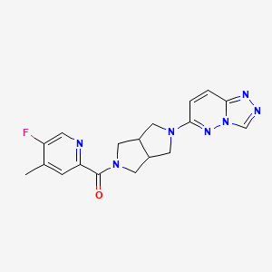molecular formula C18H18FN7O B6466898 5-fluoro-4-methyl-2-(5-{[1,2,4]triazolo[4,3-b]pyridazin-6-yl}-octahydropyrrolo[3,4-c]pyrrole-2-carbonyl)pyridine CAS No. 2640961-28-8