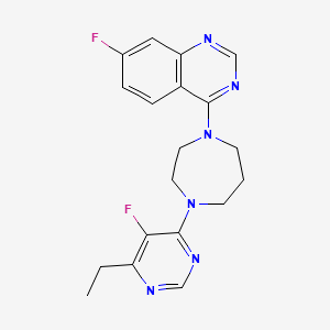 molecular formula C19H20F2N6 B6466918 4-[4-(6-ethyl-5-fluoropyrimidin-4-yl)-1,4-diazepan-1-yl]-7-fluoroquinazoline CAS No. 2640952-87-8