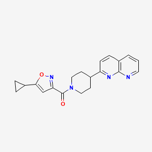 molecular formula C20H20N4O2 B6466922 2-[1-(5-cyclopropyl-1,2-oxazole-3-carbonyl)piperidin-4-yl]-1,8-naphthyridine CAS No. 2640817-94-1