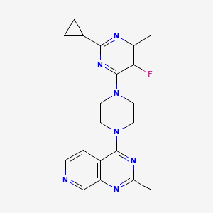 molecular formula C20H22FN7 B6466932 2-cyclopropyl-5-fluoro-4-methyl-6-(4-{2-methylpyrido[3,4-d]pyrimidin-4-yl}piperazin-1-yl)pyrimidine CAS No. 2640957-45-3