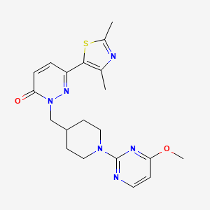molecular formula C20H24N6O2S B6466934 6-(2,4-dimethyl-1,3-thiazol-5-yl)-2-{[1-(4-methoxypyrimidin-2-yl)piperidin-4-yl]methyl}-2,3-dihydropyridazin-3-one CAS No. 2640935-79-9