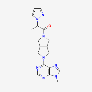 molecular formula C18H22N8O B6466959 1-[5-(9-methyl-9H-purin-6-yl)-octahydropyrrolo[3,4-c]pyrrol-2-yl]-2-(1H-pyrazol-1-yl)propan-1-one CAS No. 2640835-40-9