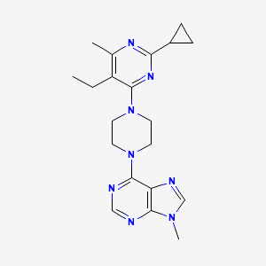 molecular formula C20H26N8 B6466966 6-[4-(2-cyclopropyl-5-ethyl-6-methylpyrimidin-4-yl)piperazin-1-yl]-9-methyl-9H-purine CAS No. 2640952-57-2