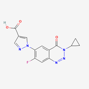 molecular formula C14H10FN5O3 B6466991 1-(3-cyclopropyl-7-fluoro-4-oxo-3,4-dihydro-1,2,3-benzotriazin-6-yl)-1H-pyrazole-4-carboxylic acid CAS No. 2640888-68-0