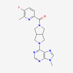 molecular formula C19H20FN7O B6466998 6-[5-(5-fluoro-6-methylpyridine-2-carbonyl)-octahydropyrrolo[3,4-c]pyrrol-2-yl]-9-methyl-9H-purine CAS No. 2640888-71-5