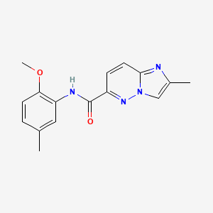 molecular formula C16H16N4O2 B6466999 N-(2-methoxy-5-methylphenyl)-2-methylimidazo[1,2-b]pyridazine-6-carboxamide CAS No. 2640819-39-0