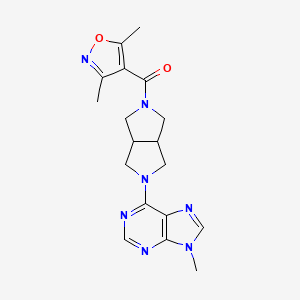 molecular formula C18H21N7O2 B6467006 6-[5-(3,5-dimethyl-1,2-oxazole-4-carbonyl)-octahydropyrrolo[3,4-c]pyrrol-2-yl]-9-methyl-9H-purine CAS No. 2640903-36-0