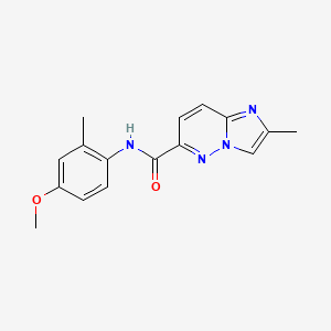 molecular formula C16H16N4O2 B6467014 N-(4-methoxy-2-methylphenyl)-2-methylimidazo[1,2-b]pyridazine-6-carboxamide CAS No. 2640958-31-0