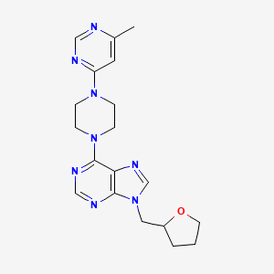 molecular formula C19H24N8O B6467040 6-[4-(6-methylpyrimidin-4-yl)piperazin-1-yl]-9-[(oxolan-2-yl)methyl]-9H-purine CAS No. 2640948-90-7