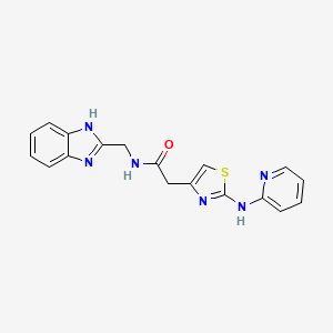 molecular formula C18H16N6OS B6467053 N-[(1H-1,3-benzodiazol-2-yl)methyl]-2-{2-[(pyridin-2-yl)amino]-1,3-thiazol-4-yl}acetamide CAS No. 1323347-50-7