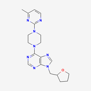 molecular formula C19H24N8O B6467055 6-[4-(4-methylpyrimidin-2-yl)piperazin-1-yl]-9-[(oxolan-2-yl)methyl]-9H-purine CAS No. 2640945-50-0