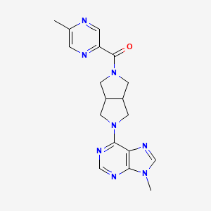 molecular formula C18H20N8O B6467080 9-methyl-6-[5-(5-methylpyrazine-2-carbonyl)-octahydropyrrolo[3,4-c]pyrrol-2-yl]-9H-purine CAS No. 2640965-36-0