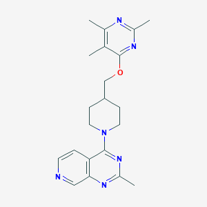 molecular formula C21H26N6O B6467095 2,4,5-trimethyl-6-[(1-{2-methylpyrido[3,4-d]pyrimidin-4-yl}piperidin-4-yl)methoxy]pyrimidine CAS No. 2640898-40-2