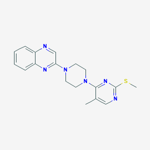 molecular formula C18H20N6S B6467097 2-{4-[5-methyl-2-(methylsulfanyl)pyrimidin-4-yl]piperazin-1-yl}quinoxaline CAS No. 2640862-64-0