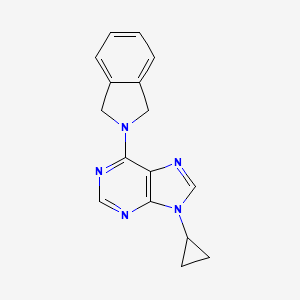 molecular formula C16H15N5 B6467128 9-cyclopropyl-6-(2,3-dihydro-1H-isoindol-2-yl)-9H-purine CAS No. 2640944-62-1
