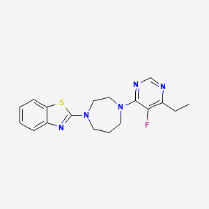 molecular formula C18H20FN5S B6467133 2-[4-(6-ethyl-5-fluoropyrimidin-4-yl)-1,4-diazepan-1-yl]-1,3-benzothiazole CAS No. 2640831-03-2