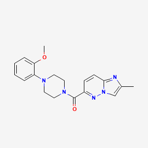 molecular formula C19H21N5O2 B6467155 1-(2-methoxyphenyl)-4-{2-methylimidazo[1,2-b]pyridazine-6-carbonyl}piperazine CAS No. 2640945-85-1