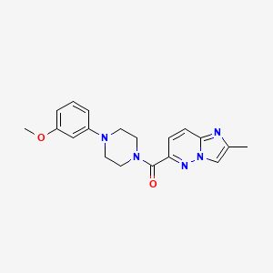 molecular formula C19H21N5O2 B6467159 1-(3-methoxyphenyl)-4-{2-methylimidazo[1,2-b]pyridazine-6-carbonyl}piperazine CAS No. 2640951-56-8