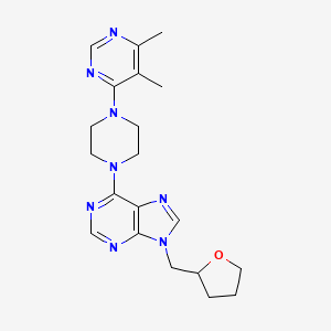 molecular formula C20H26N8O B6467182 6-[4-(5,6-dimethylpyrimidin-4-yl)piperazin-1-yl]-9-[(oxolan-2-yl)methyl]-9H-purine CAS No. 2640950-44-1