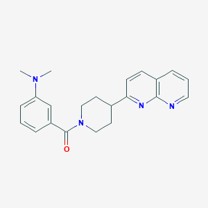 molecular formula C22H24N4O B6467203 N,N-dimethyl-3-[4-(1,8-naphthyridin-2-yl)piperidine-1-carbonyl]aniline CAS No. 2640862-83-3