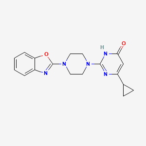 molecular formula C18H19N5O2 B6467211 2-[4-(1,3-benzoxazol-2-yl)piperazin-1-yl]-6-cyclopropyl-3,4-dihydropyrimidin-4-one CAS No. 2640903-91-7