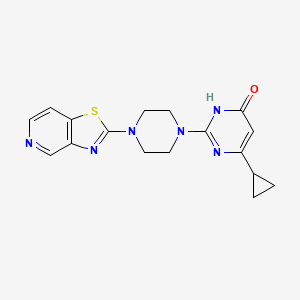 molecular formula C17H18N6OS B6467224 6-cyclopropyl-2-(4-{[1,3]thiazolo[4,5-c]pyridin-2-yl}piperazin-1-yl)-3,4-dihydropyrimidin-4-one CAS No. 2640970-65-4