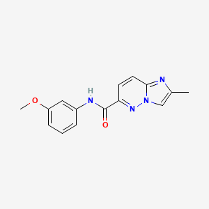 molecular formula C15H14N4O2 B6467232 N-(3-methoxyphenyl)-2-methylimidazo[1,2-b]pyridazine-6-carboxamide CAS No. 2640954-83-0