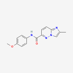 molecular formula C15H14N4O2 B6467240 N-(4-methoxyphenyl)-2-methylimidazo[1,2-b]pyridazine-6-carboxamide CAS No. 2640952-44-7