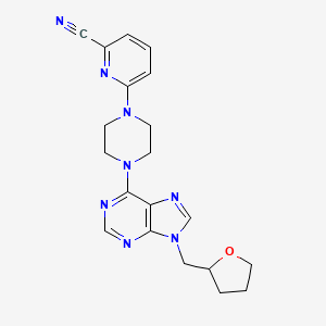 molecular formula C20H22N8O B6467248 6-(4-{9-[(oxolan-2-yl)methyl]-9H-purin-6-yl}piperazin-1-yl)pyridine-2-carbonitrile CAS No. 2640954-95-4