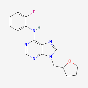molecular formula C16H16FN5O B6467254 N-(2-fluorophenyl)-9-[(oxolan-2-yl)methyl]-9H-purin-6-amine CAS No. 2640972-94-5
