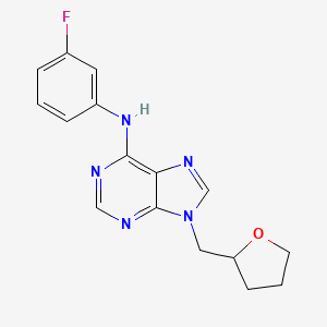 molecular formula C16H16FN5O B6467258 N-(3-fluorophenyl)-9-[(oxolan-2-yl)methyl]-9H-purin-6-amine CAS No. 2640964-30-1