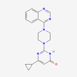 molecular formula C19H20N6O B6467271 6-cyclopropyl-2-[4-(quinazolin-4-yl)piperazin-1-yl]-3,4-dihydropyrimidin-4-one CAS No. 2640973-12-0