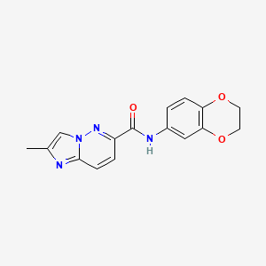 molecular formula C16H14N4O3 B6467280 N-(2,3-dihydro-1,4-benzodioxin-6-yl)-2-methylimidazo[1,2-b]pyridazine-6-carboxamide CAS No. 2640964-68-5