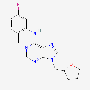 molecular formula C17H18FN5O B6467445 N-(5-fluoro-2-methylphenyl)-9-[(oxolan-2-yl)methyl]-9H-purin-6-amine CAS No. 2640973-57-3
