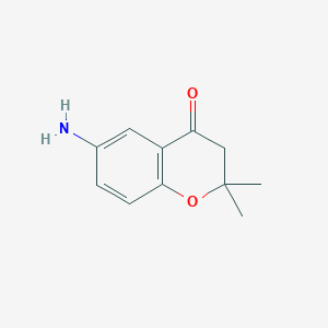 molecular formula C11H13NO2 B064687 6-Amino-2,2-dimethyl-chroman-4-one CAS No. 186774-62-9